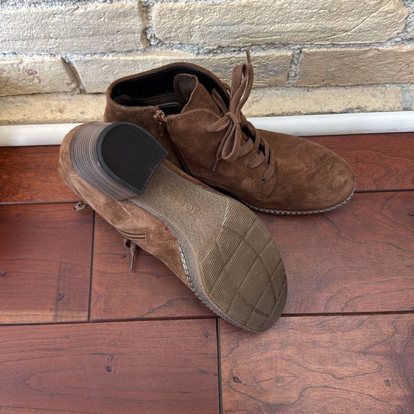 New Gabor Cognac Brown Suede Ankle Boots - Picture 4 of 5